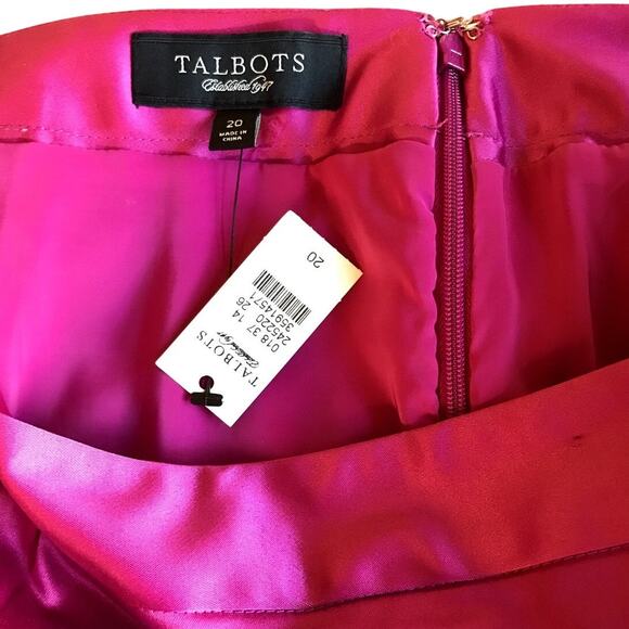 Talbots Fuschia Raspberry Satin Sheen Maxi Skirt size 20 NWT - Read Description - Picture 3 of 11